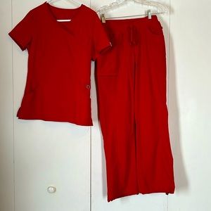 Infinity by Cherokee Scrubs women’s small set red bottoms and top S